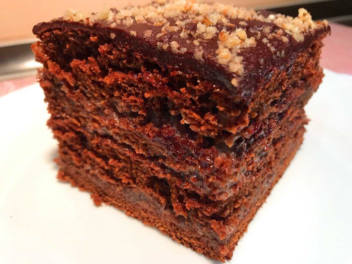 Торт "черный принц" на кефире с орехами — рецепт с фото и видео