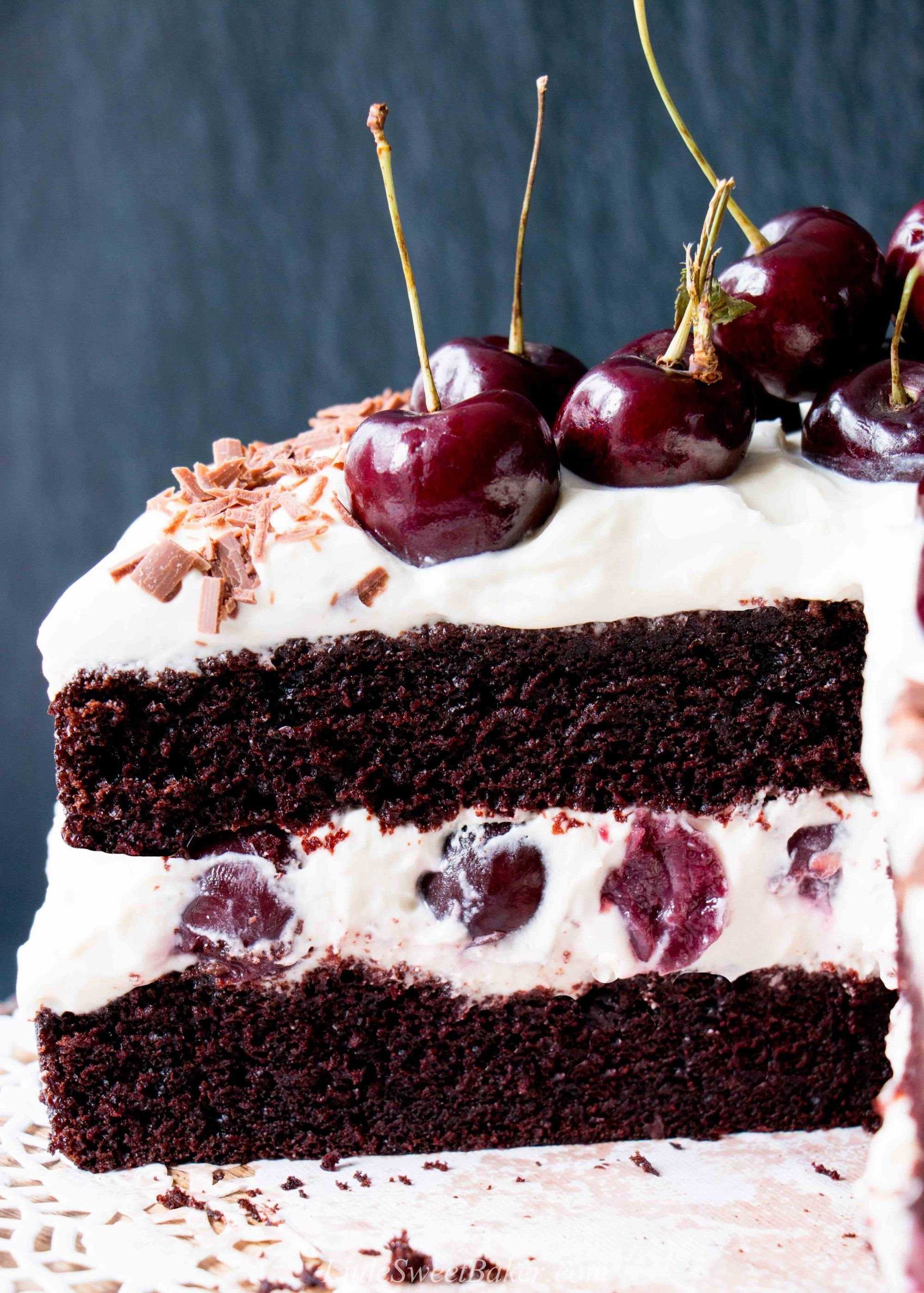 Классический торт черный лес - рецепт с вишней и сливками