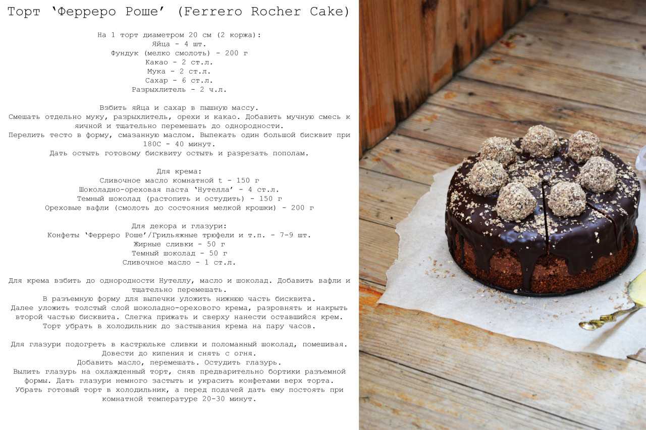 Изысканный торт «ferrero rocher»