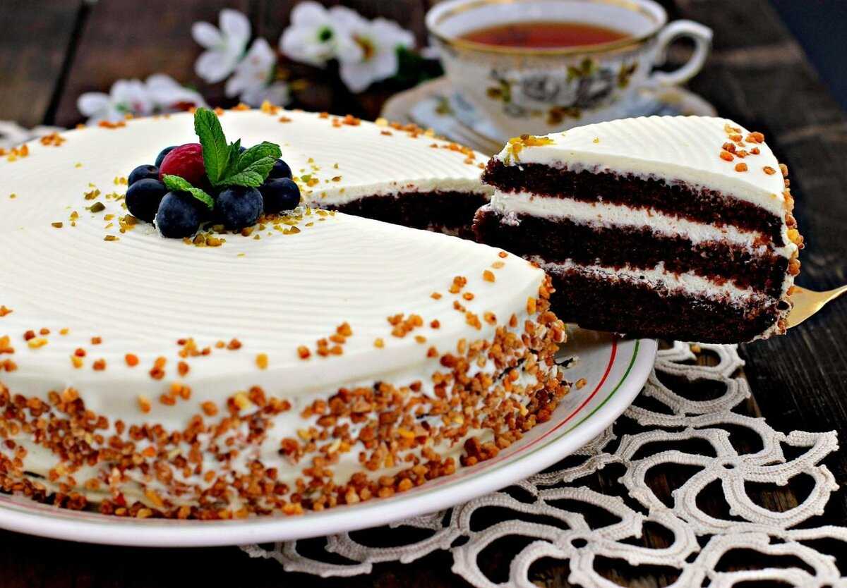 Пошаговый рецепт шоколадного торта на кефире с фото