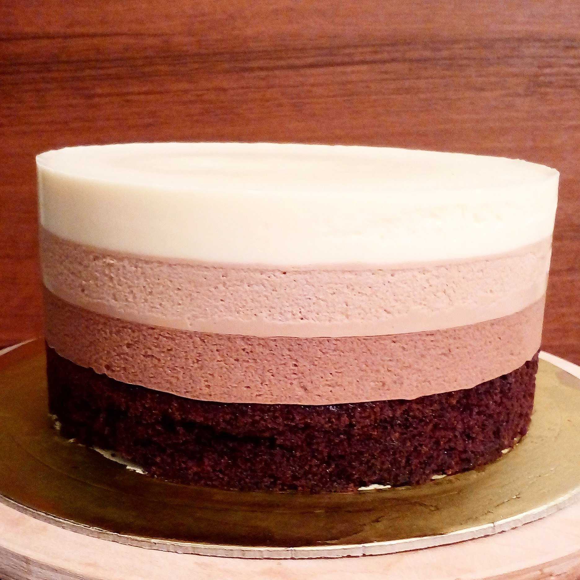 Муссовый торт три шоколада: пошаговый рецепт