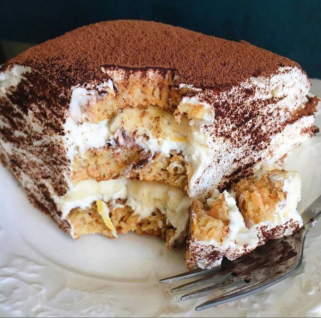 Торт на сковороде со сгущенкой и заварным кремом рецепт без выпекания