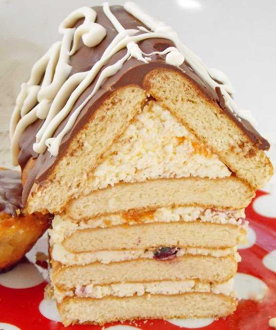 Торт домик из творога и печенья. торт домик без выпечки с вишней, с бананом — рецепт с фото