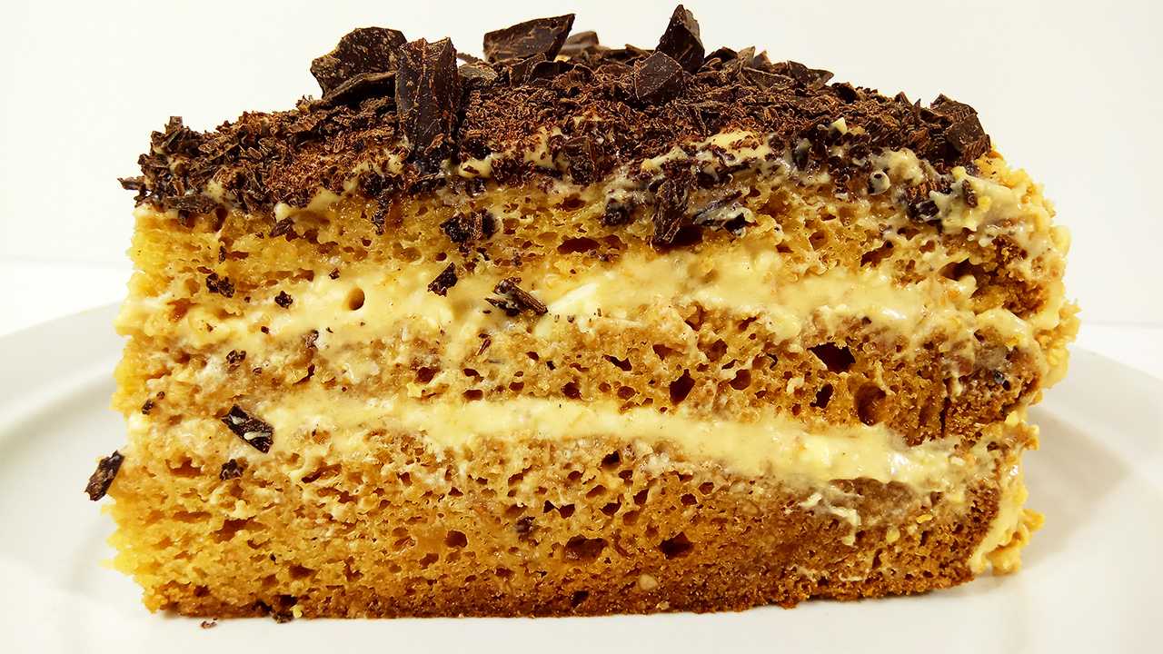 Ореховый торт с грецкими орехами и заварным кремом