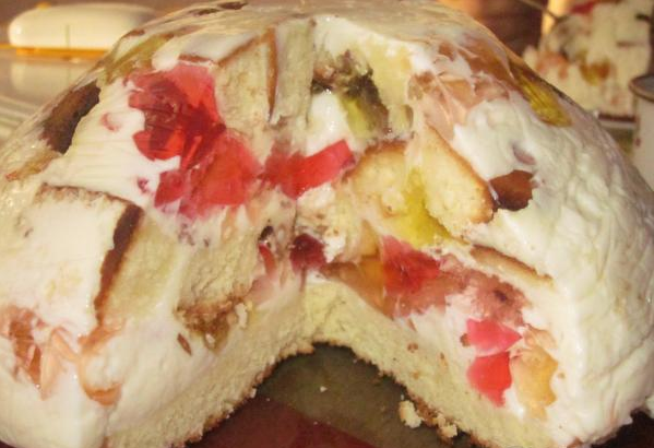 Торт желейный с фруктами: с бисквитом, рецепты, без выпечки, со сметаной, творогом, желатином, желейная заливка для торта