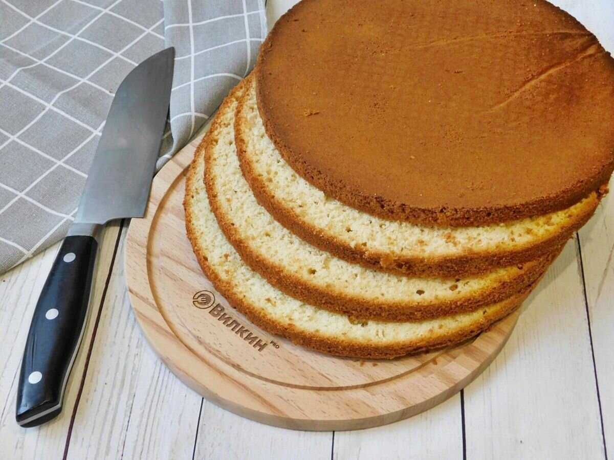 Бисквит на кефире для торта — рецепт с видео
