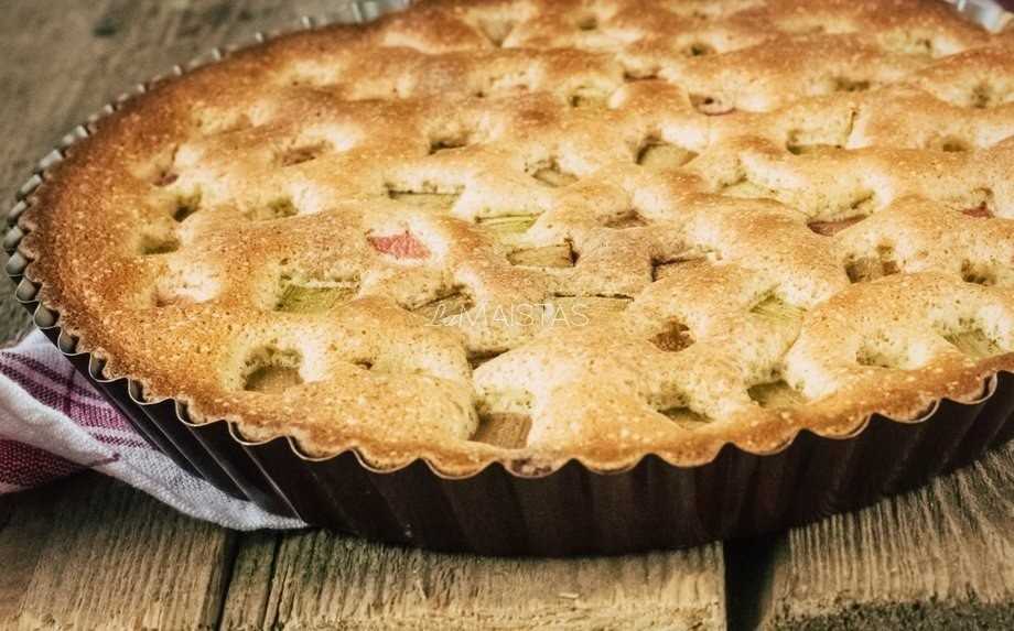Пирог с ревенем (яблоками, клубникой): простые и вкусные рецепты из песочного, дрожжевого, слоеного теста, на кефире